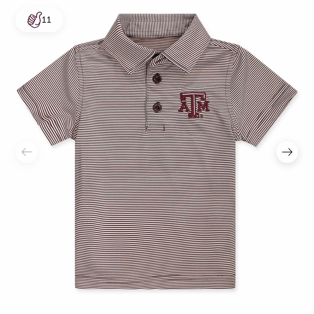 COLLEGIATE OUTFITTERS Texas A&M Microstripe Embroidered Performance Polo - 3M